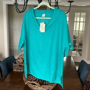 Brand new with tags.  Lintico teal  Women's Tunic Top